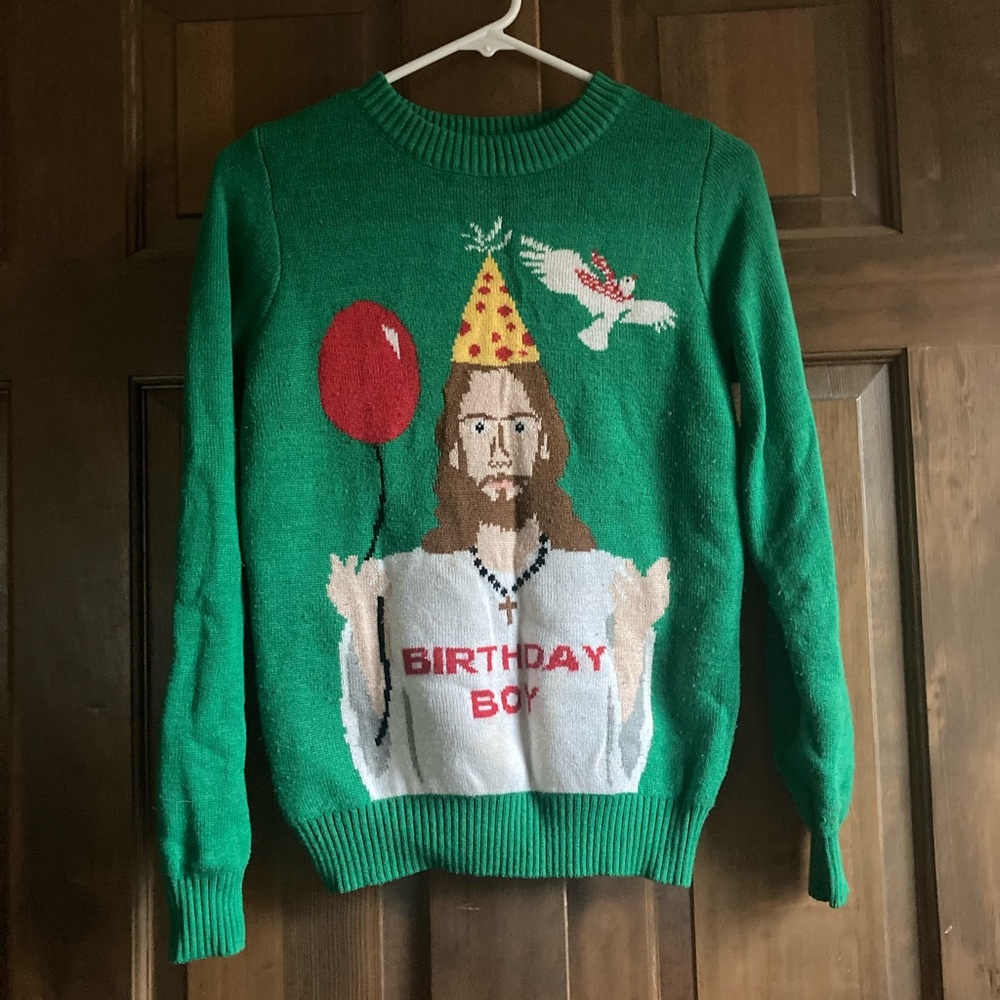 Ugly/funny Christmas sweater birthday boy